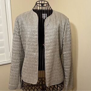 Armani Women's Grey and Silver Tailored-jackets Size 6